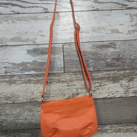 Nine West Womens Orange Coral Faux Leather Crossbody Purse Shoulder 10 x 7.5 in - Picture 10 of 11